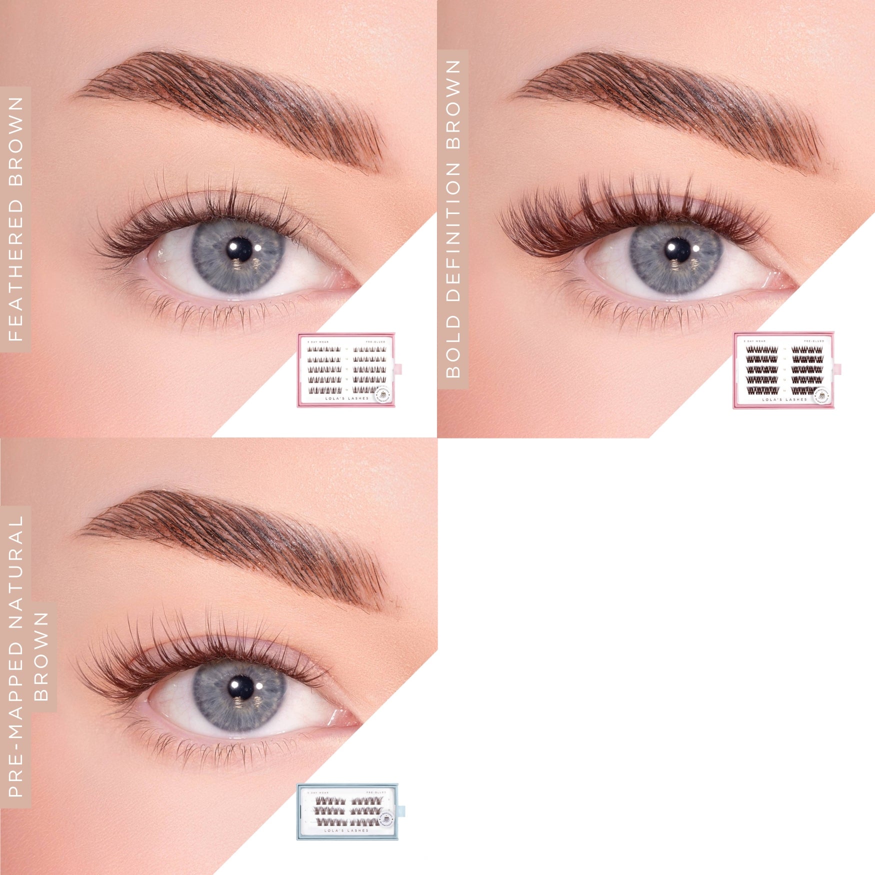 Pre-Glued Lashes Trio Refill Bundle