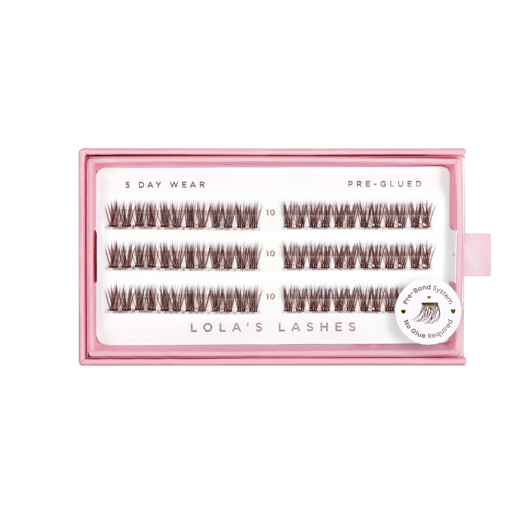 Soft Cocoa Brown Single Length Pre-Glued Lashes