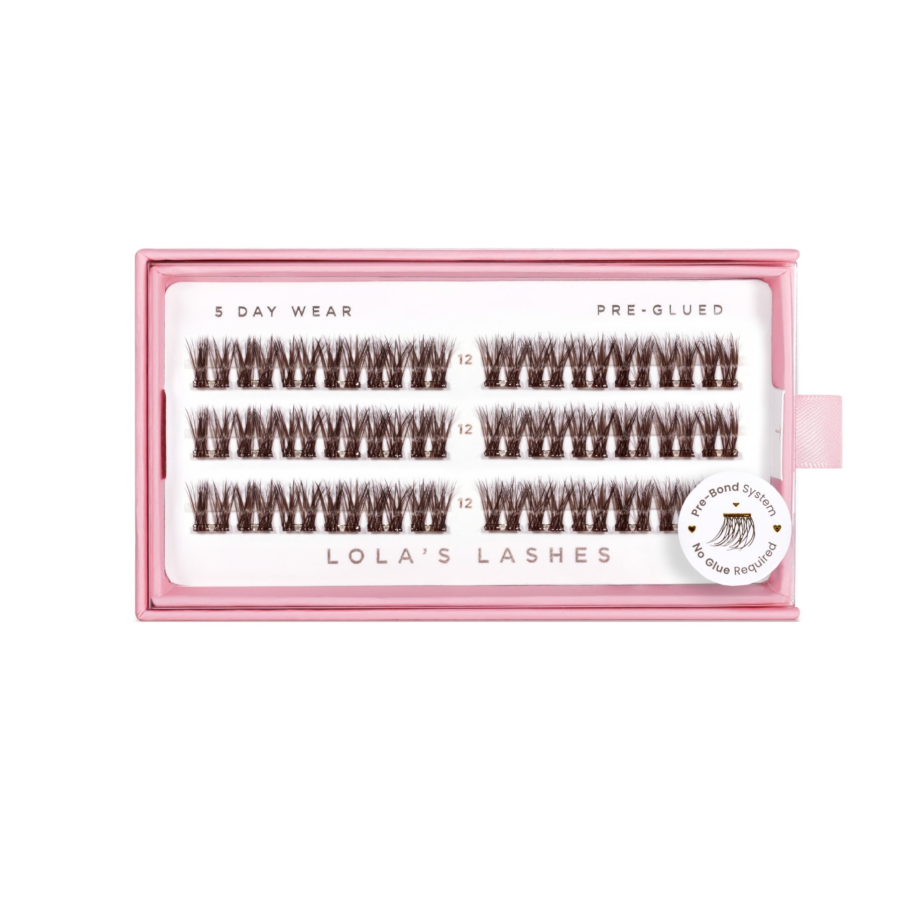Soft Cocoa Brown Single Length Pre-Glued Lashes