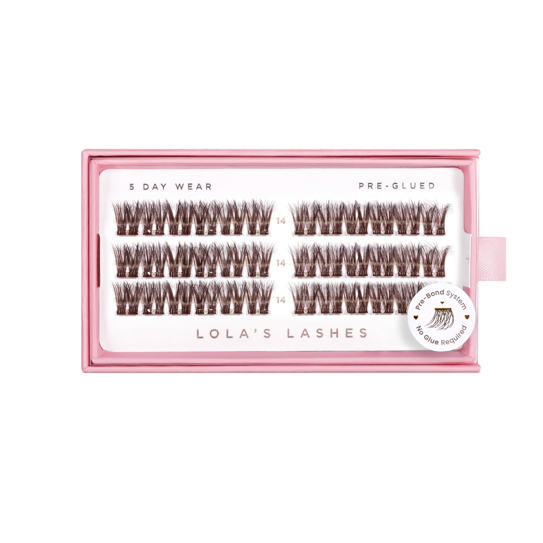 Soft Cocoa Brown Single Length Pre-Glued Lashes