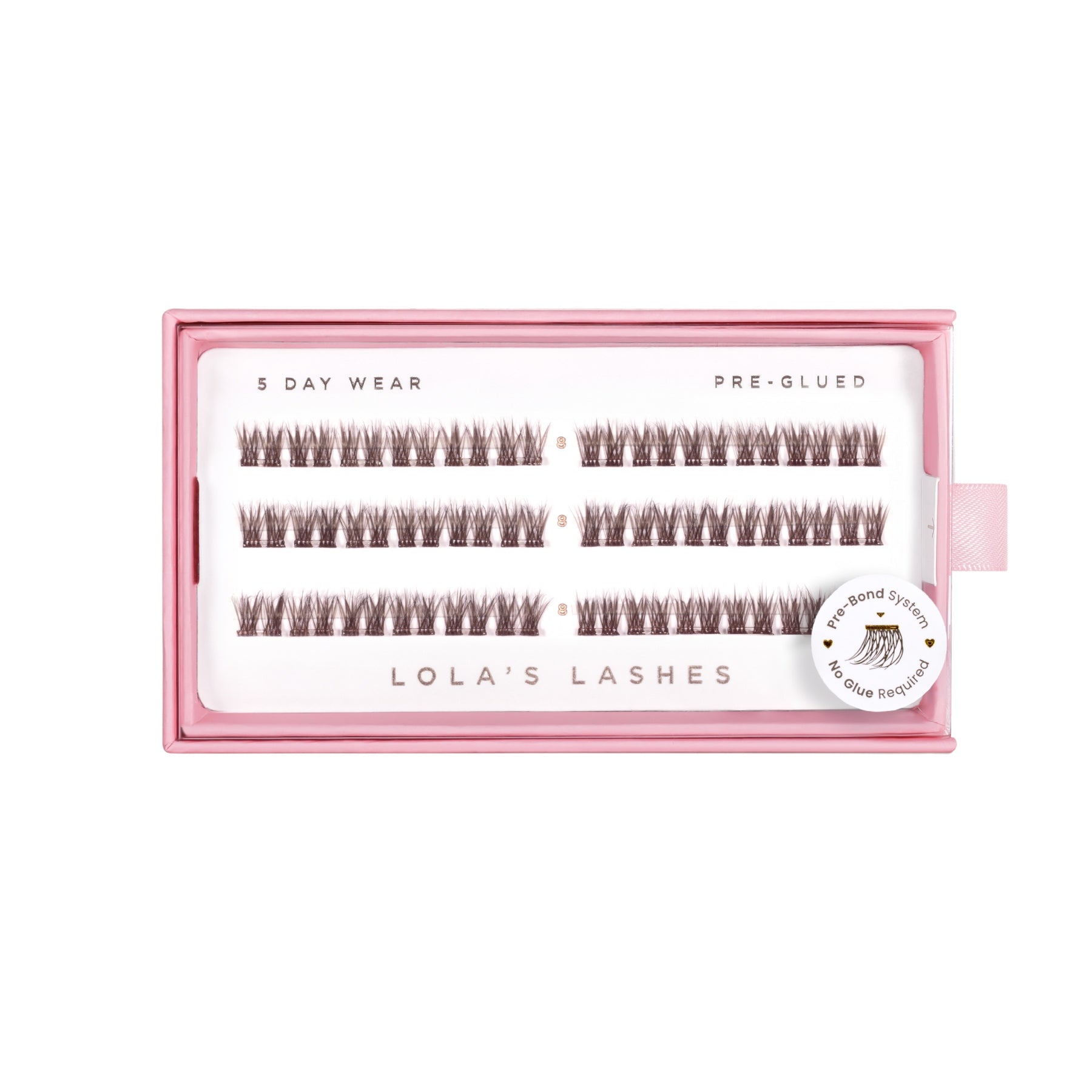 Soft Cocoa Brown Single Length Pre-Glued Lashes
