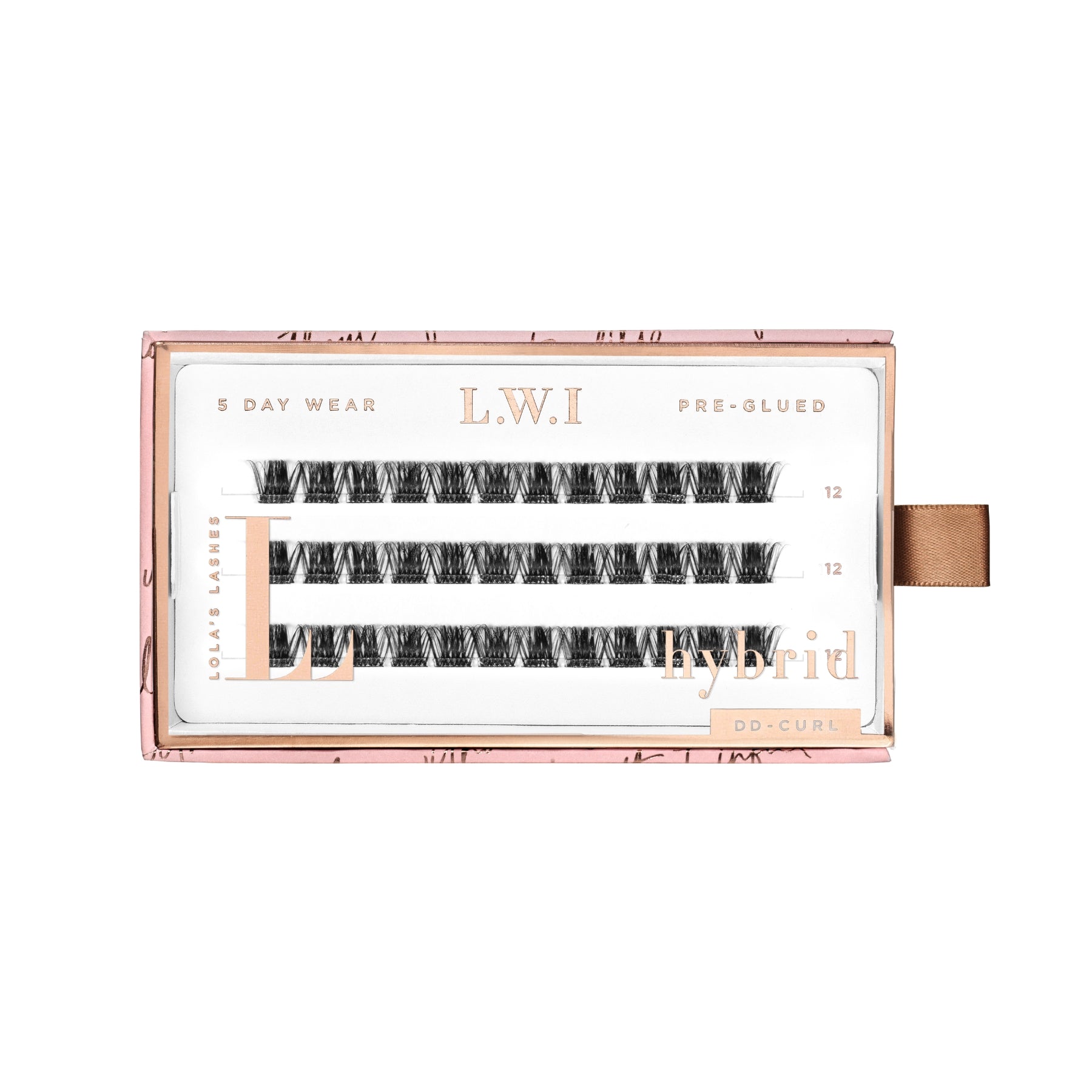 LWI Hybrid Single Length Pre-Glued Lashes
