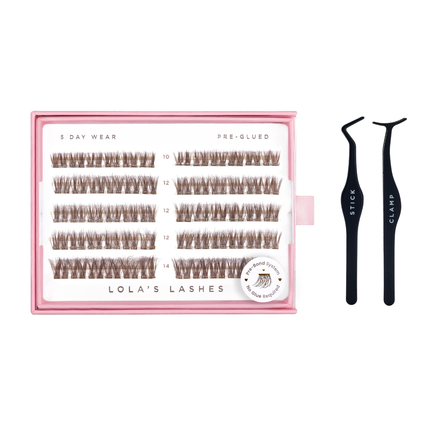 Soft Cocoa Brown Pre-Glued Lashes Set
