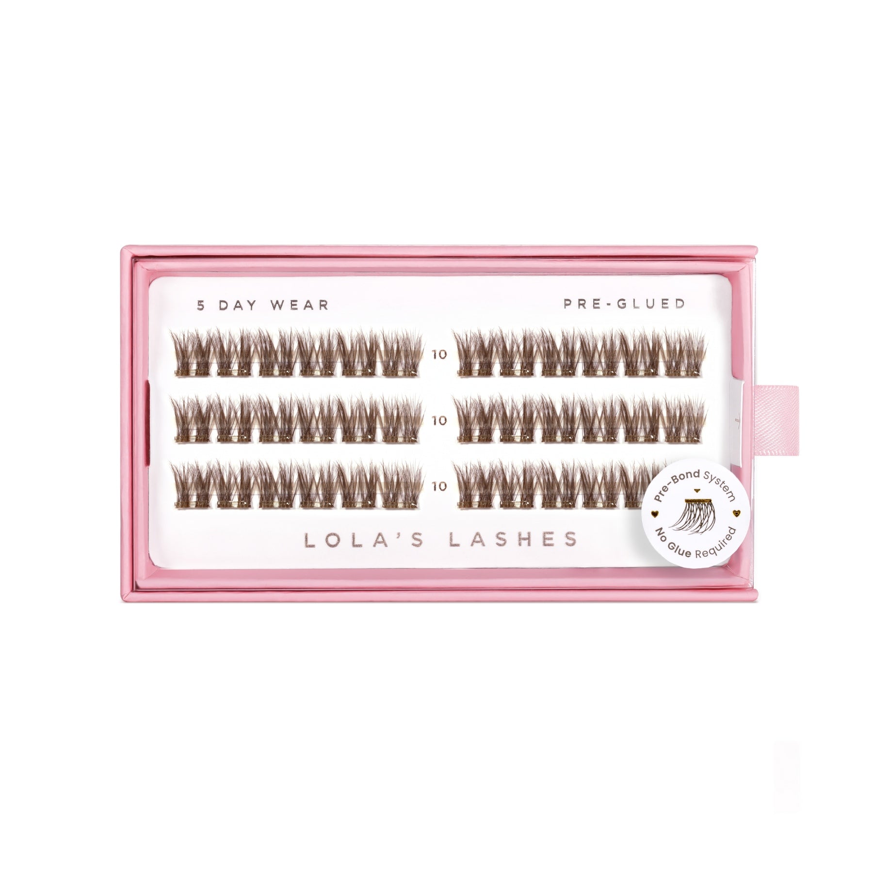 Soft Cocoa Brown Single Length Pre-Glued Lashes