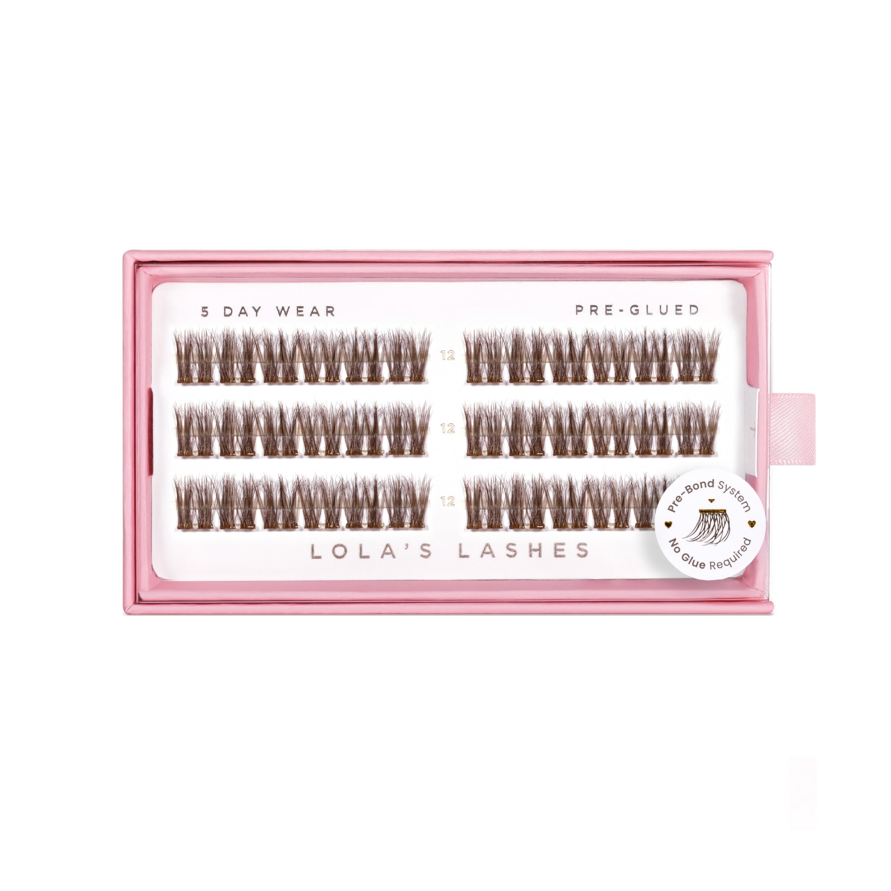 Soft Cocoa Brown Single Length Pre-Glued Lashes