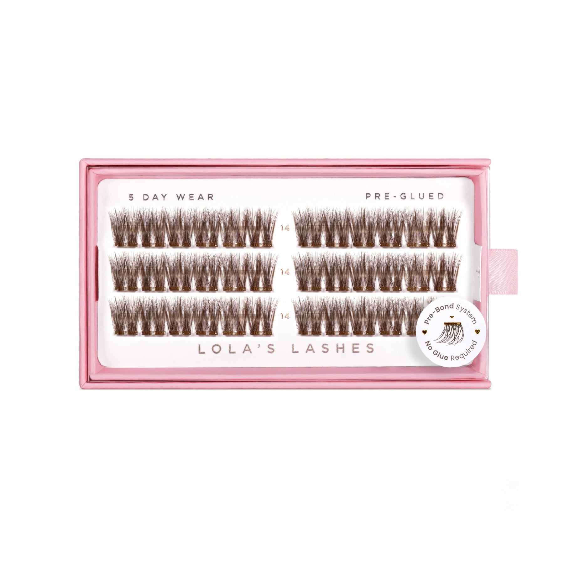 Soft Cocoa Brown Single Length Pre-Glued Lashes