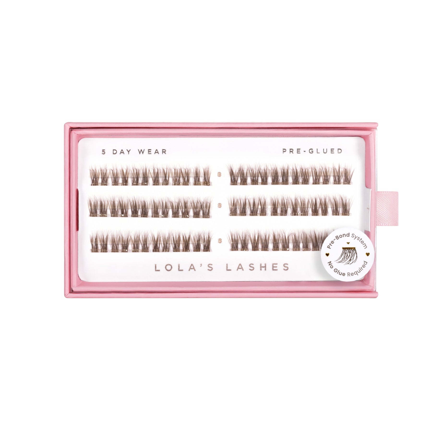 Soft Cocoa Brown Single Length Pre-Glued Lashes