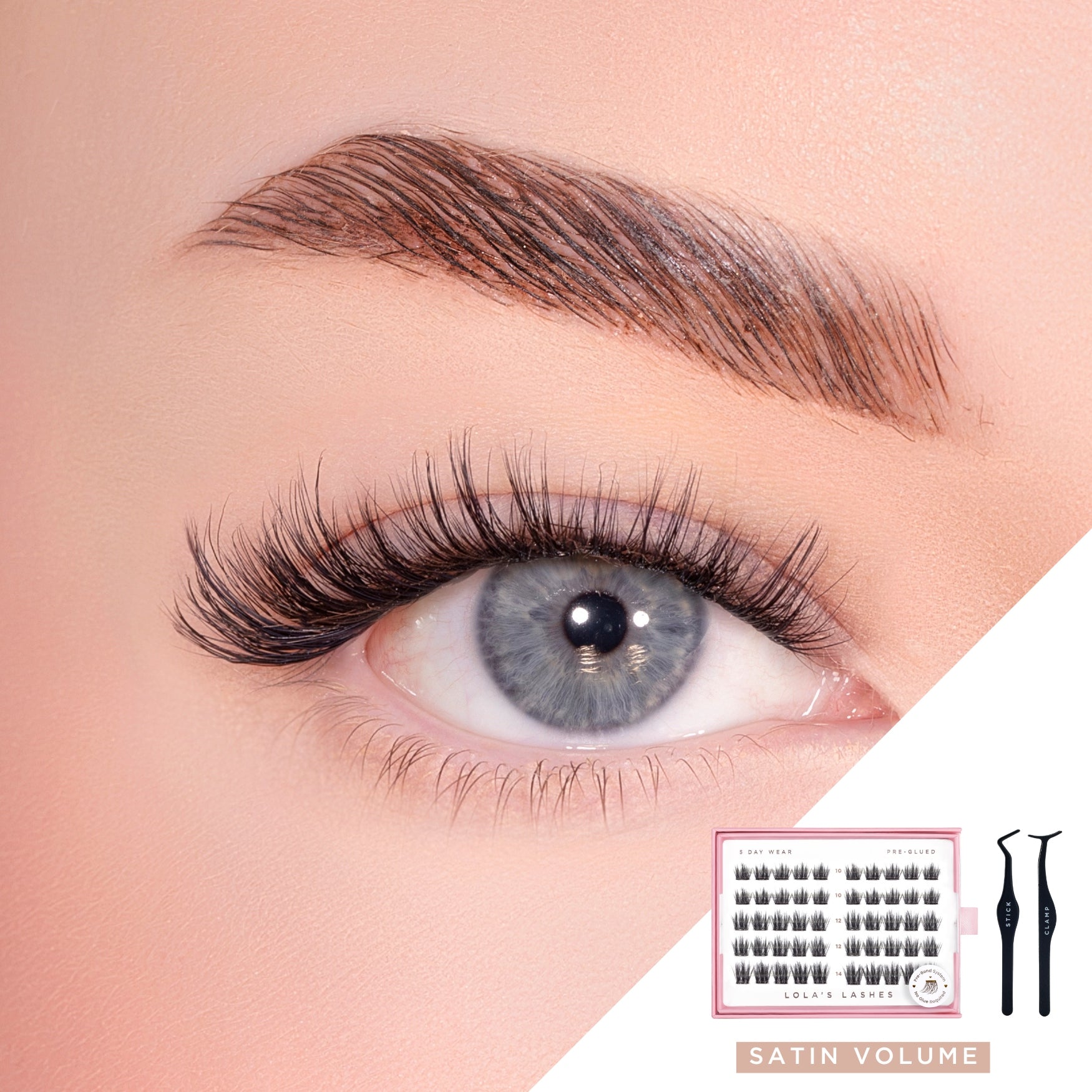 Satin Volume Pre-Glued Lashes Set