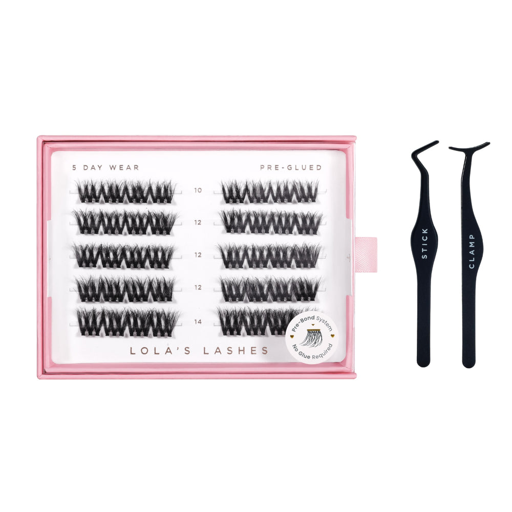 Bold Definition Press-On Lashes Starter Kit | Pre-Glued Cluster Lashes