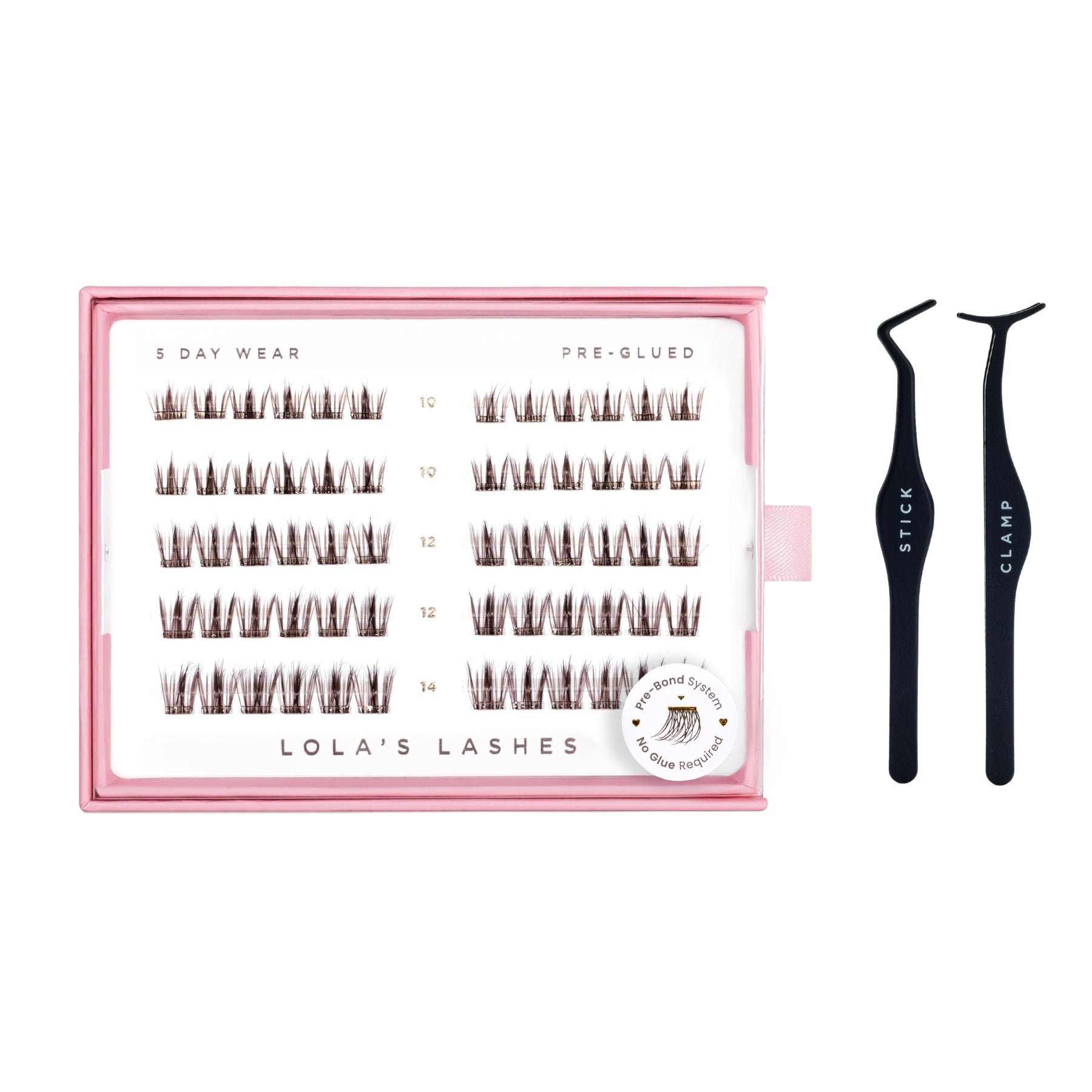 Feathered Dark Brown Pre-Glued Lashes Set