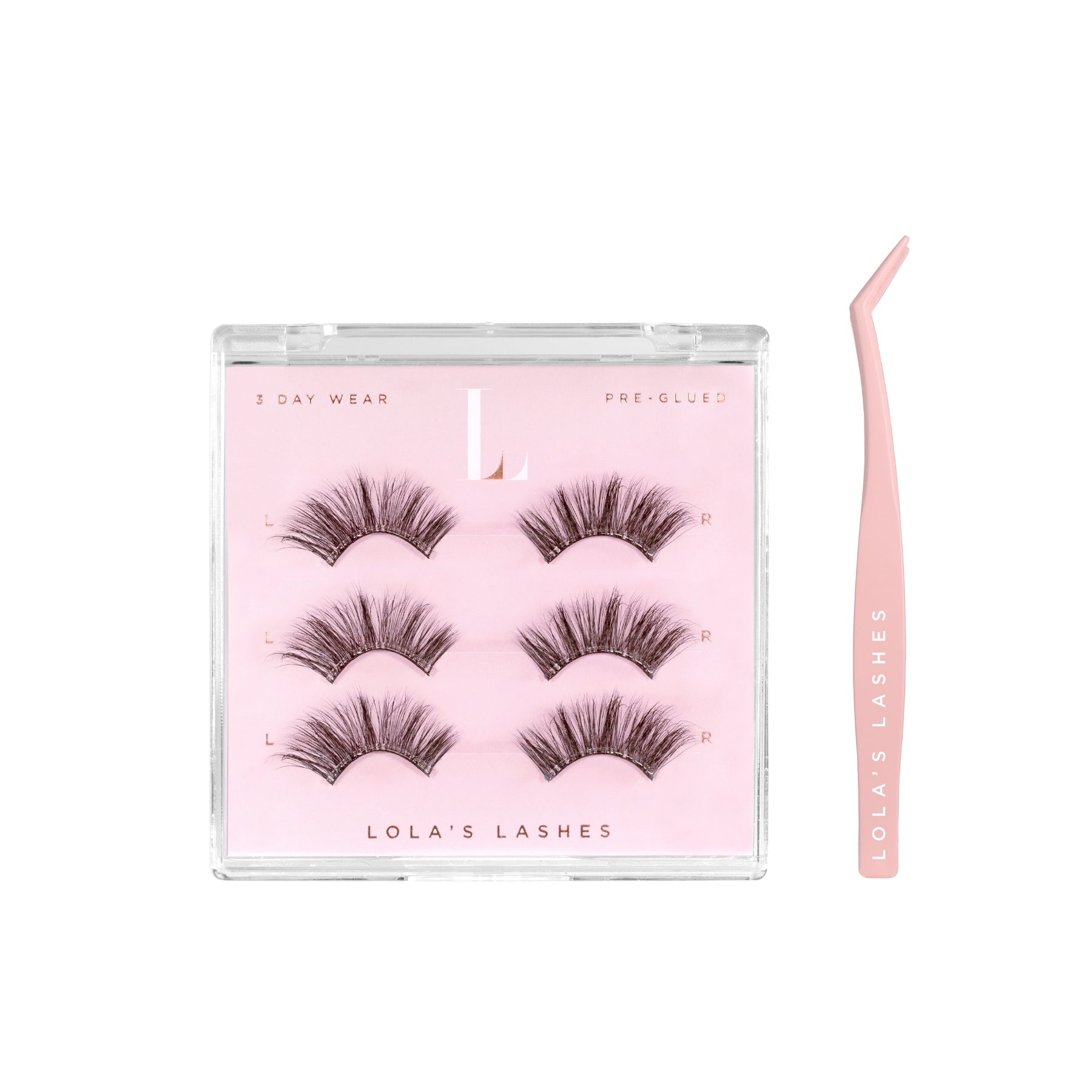 Feathered Flare Dark Brown Pre-Glued Half Lashes Set