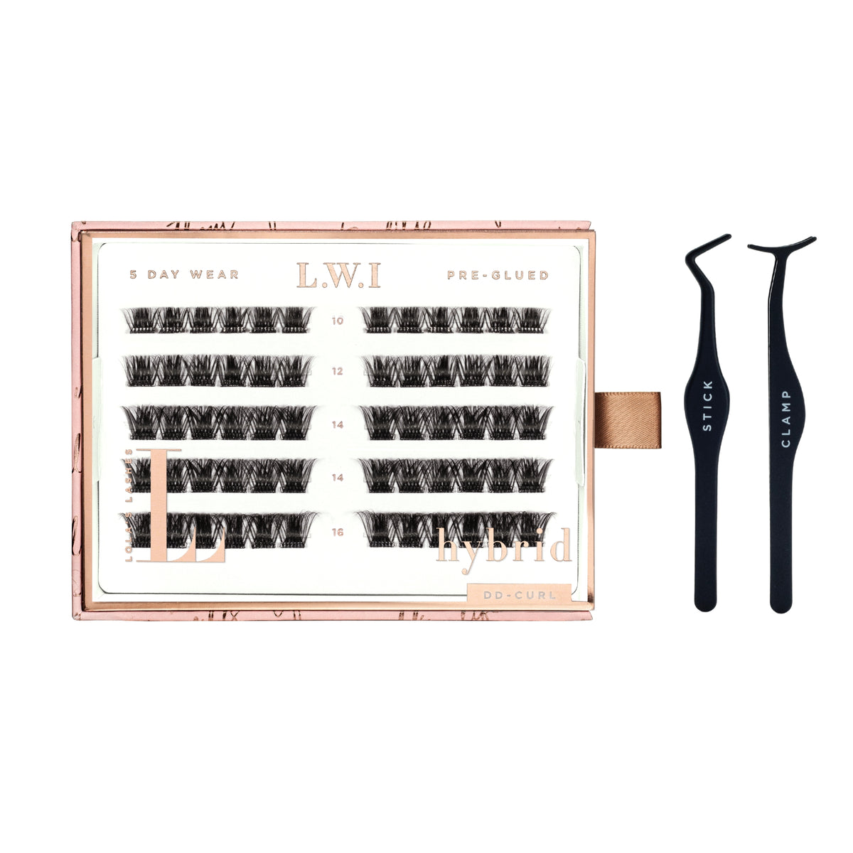 LWI Hybrid Pre-Glued Lashes Set