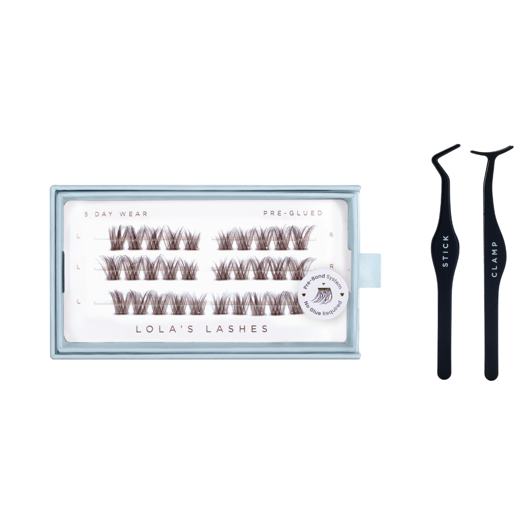 Natural Pre-mapped Dark Brown Pre-Glued Lashes Set