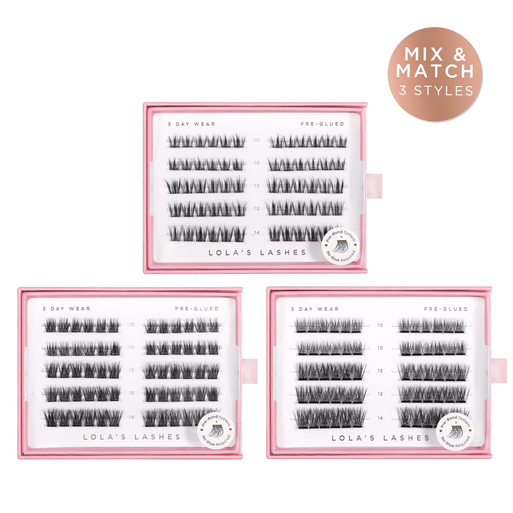 Pre-Glued Lashes Trio Refill Set